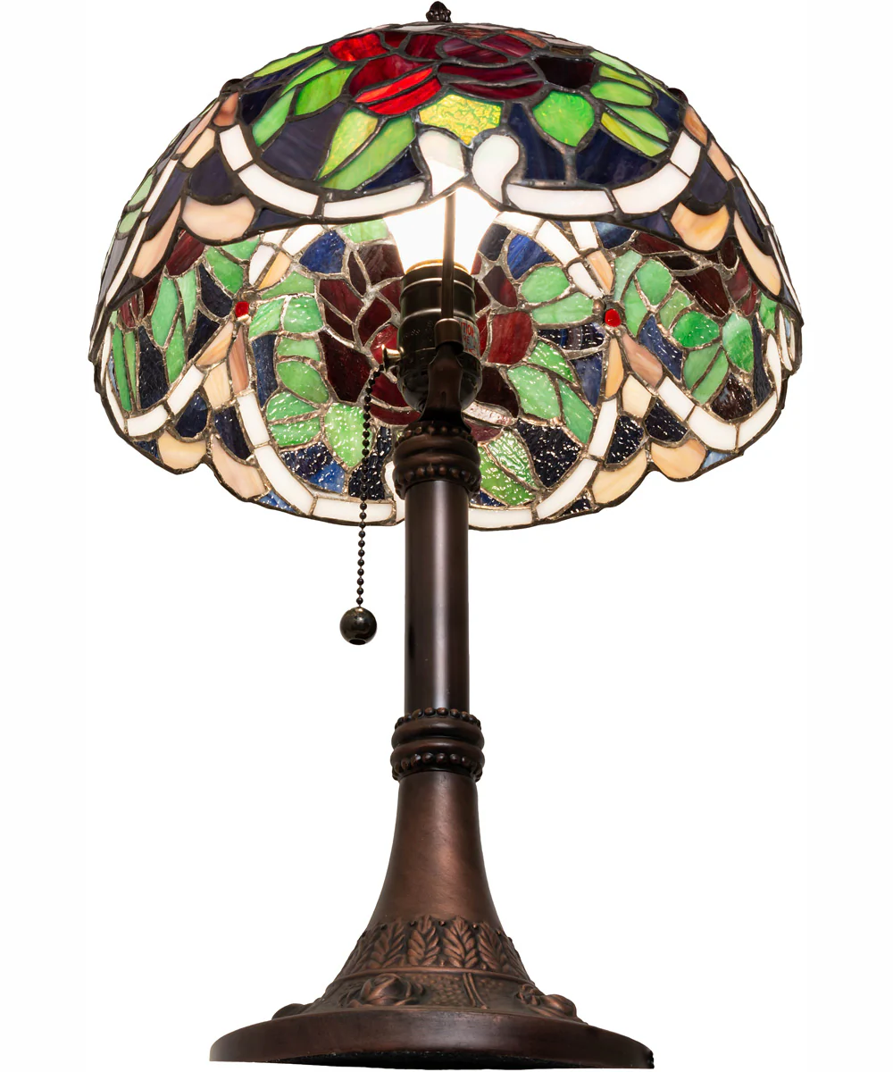 17" High Renaissance Rose Accent Lamp - Image 6