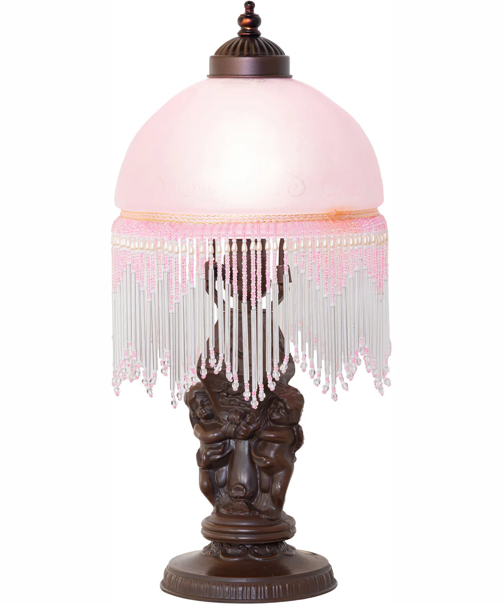 17" High Roussillon Cherub With Lantern Mini Lamp