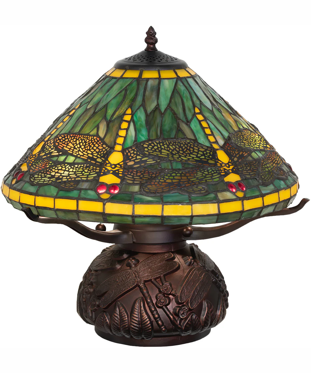 17" High Tiffany Dragonfly Table Lamp - Image 2
