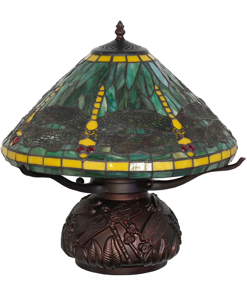 17" High Tiffany Dragonfly Table Lamp - Image 3