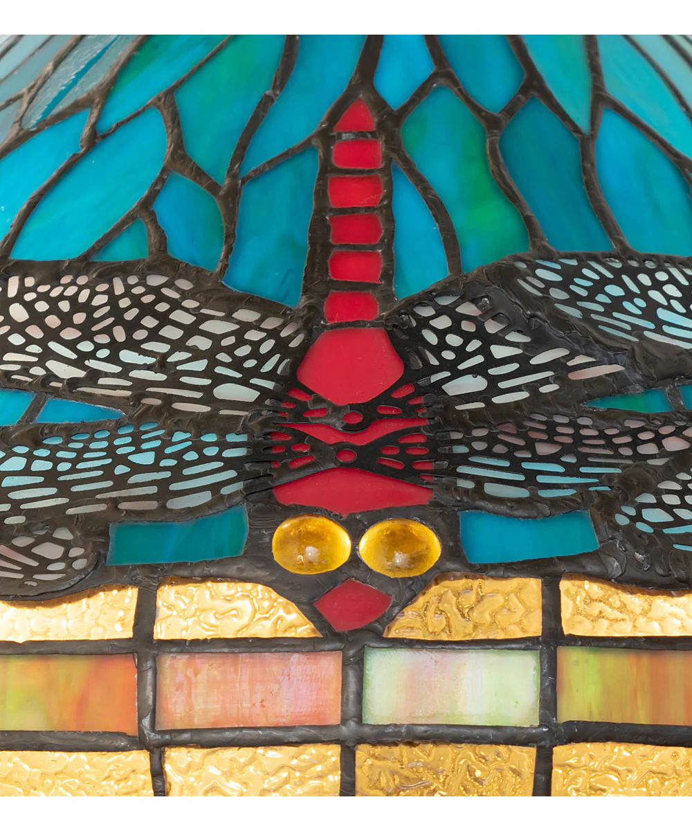 17" High Tiffany Dragonfly Table Lamp - Image 4