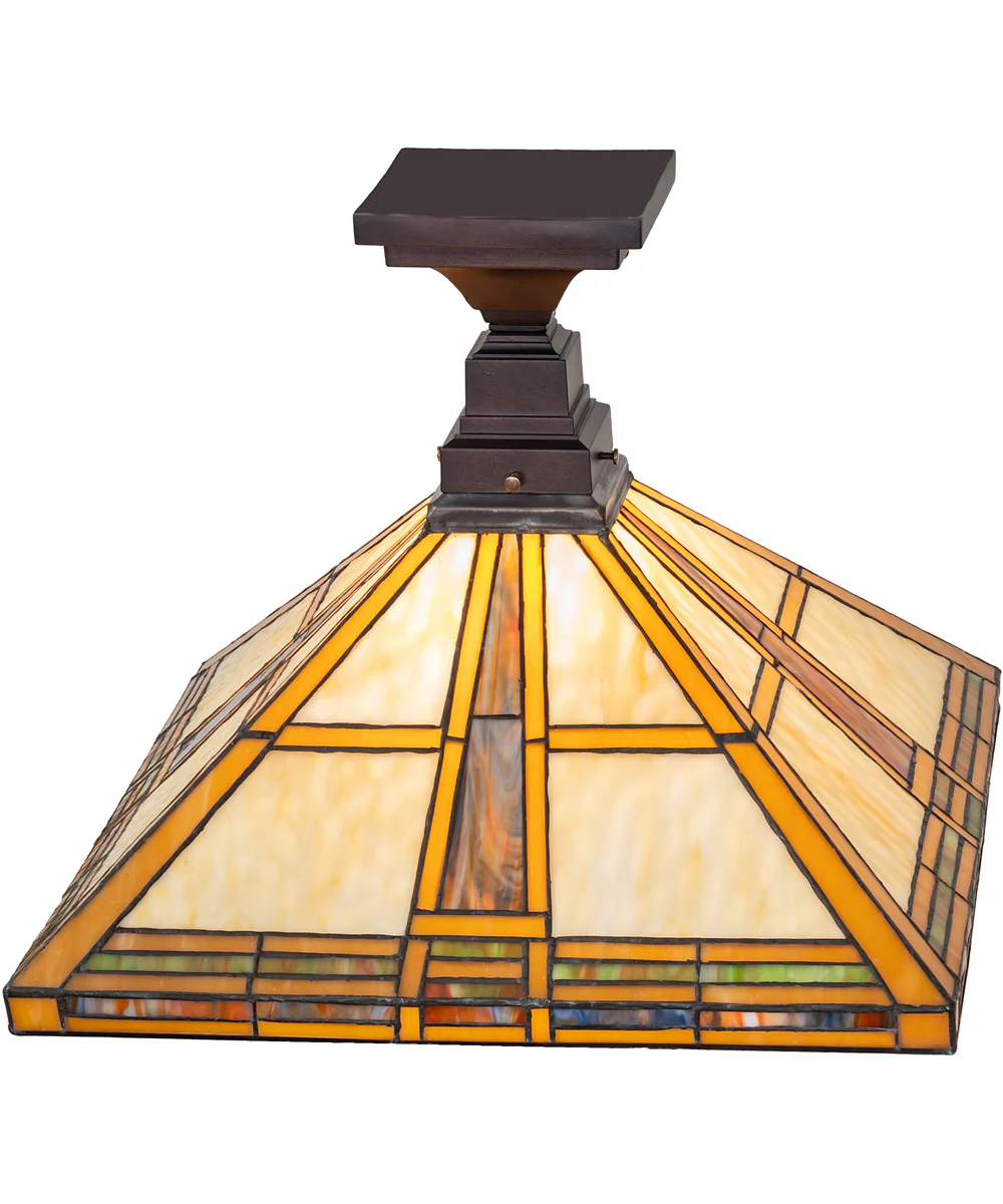 17" Square Prairie Straw Flushmount - Image 2