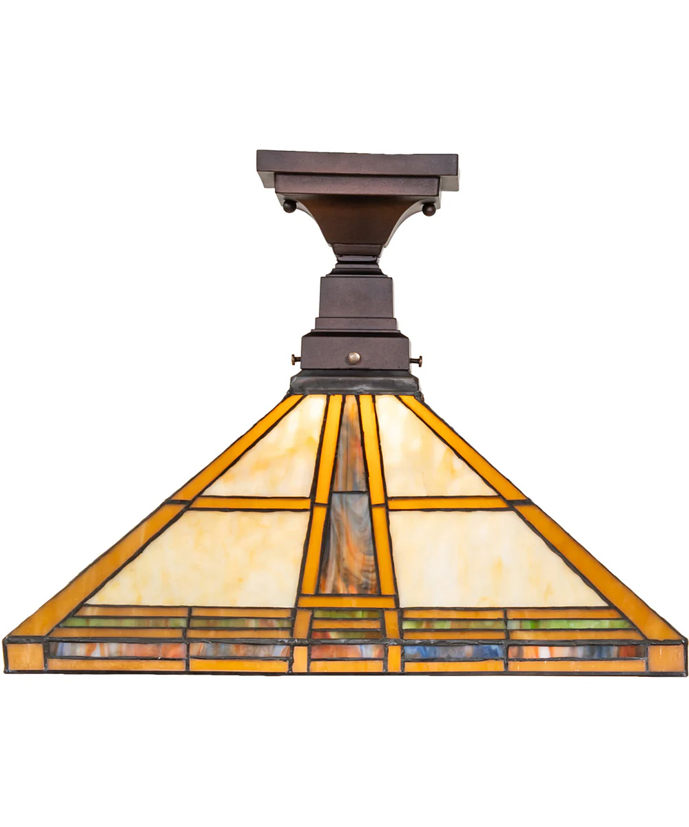 17" Square Prairie Straw Flushmount - Image 3