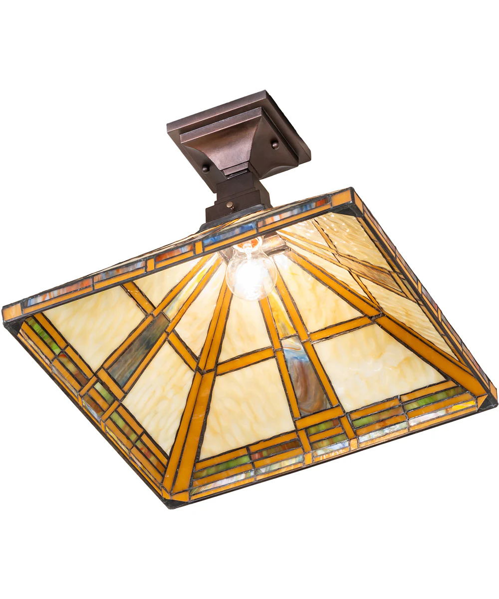 17" Square Prairie Straw Flushmount - Image 4