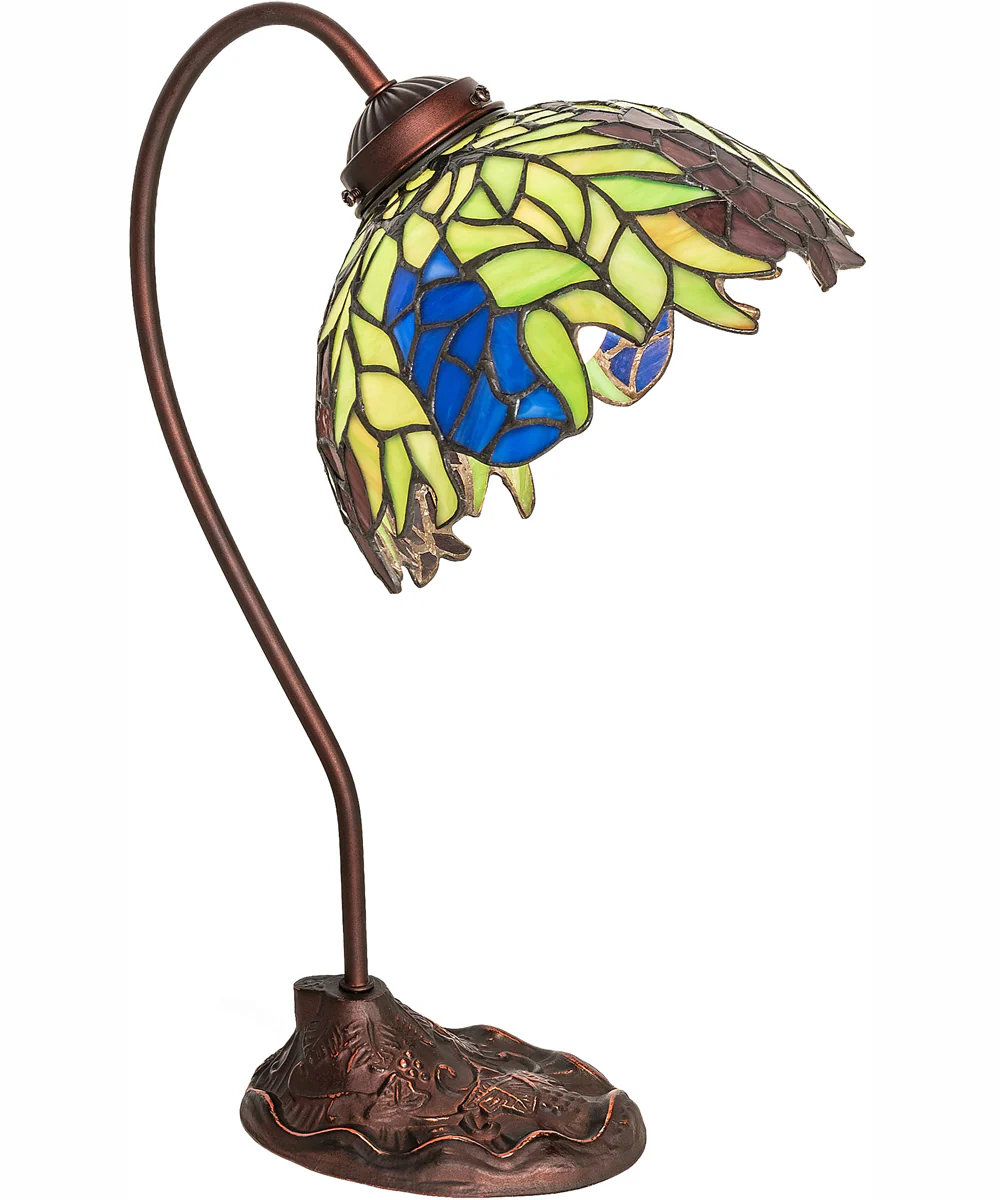 18" High Tiffany Honey Locust Desk Lamp