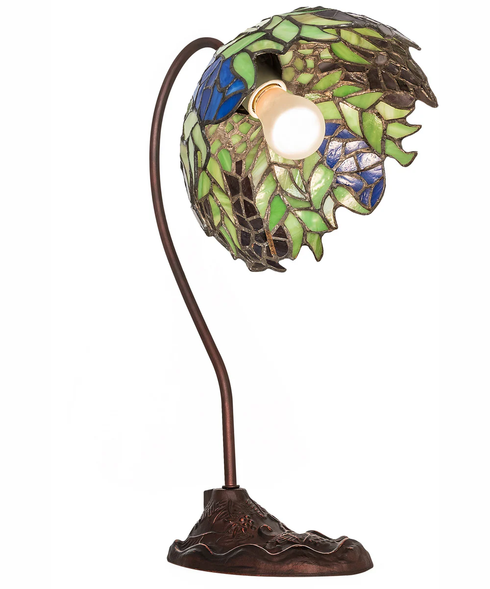 18" High Tiffany Honey Locust Desk Lamp - Image 5