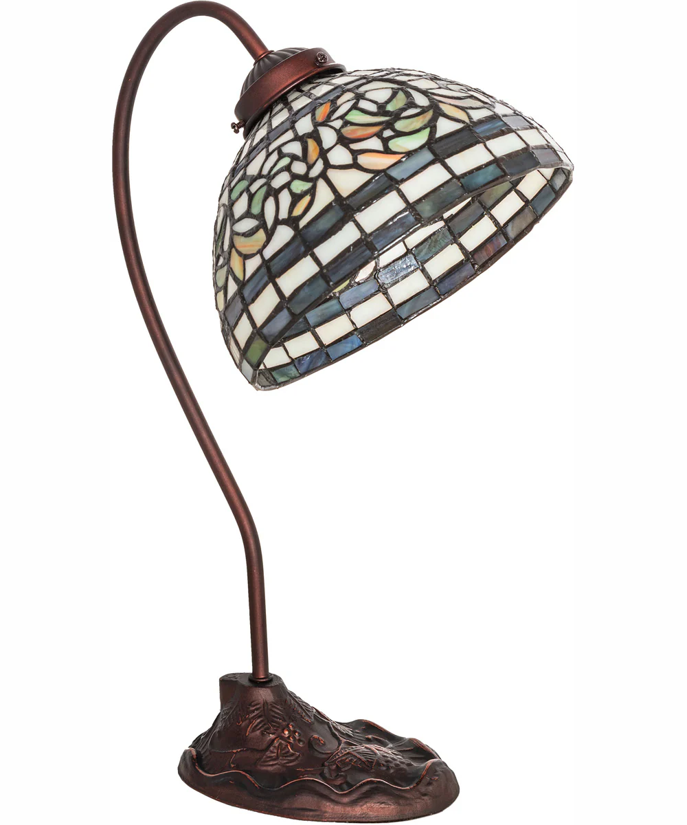 18" High Tiffany Turning Leaf Desk Lamp - Image 3