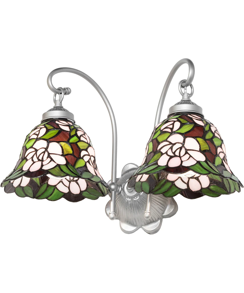 18" Wide Begonia 2 Light Wall Sconce