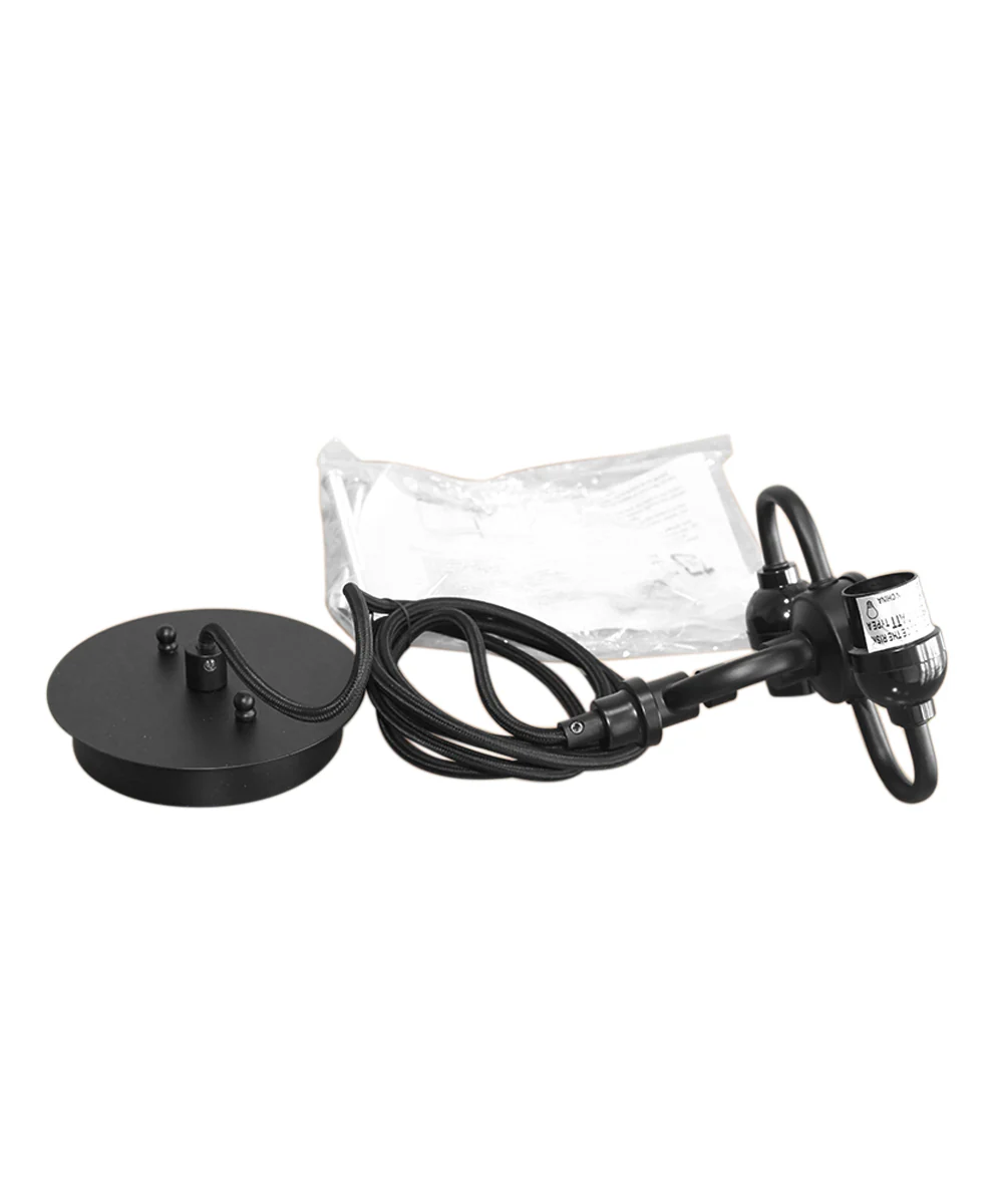 2 Light Pendant 18"w White Linen Shade with Diffuser, Black Cord - Image 5