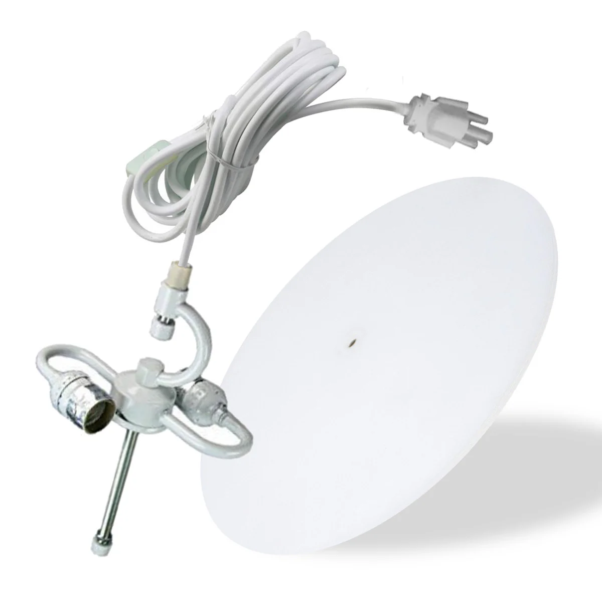 2 Light Swag Plug-In Pendant 14"w White Shade with Diffuser, White Cord - Image 4