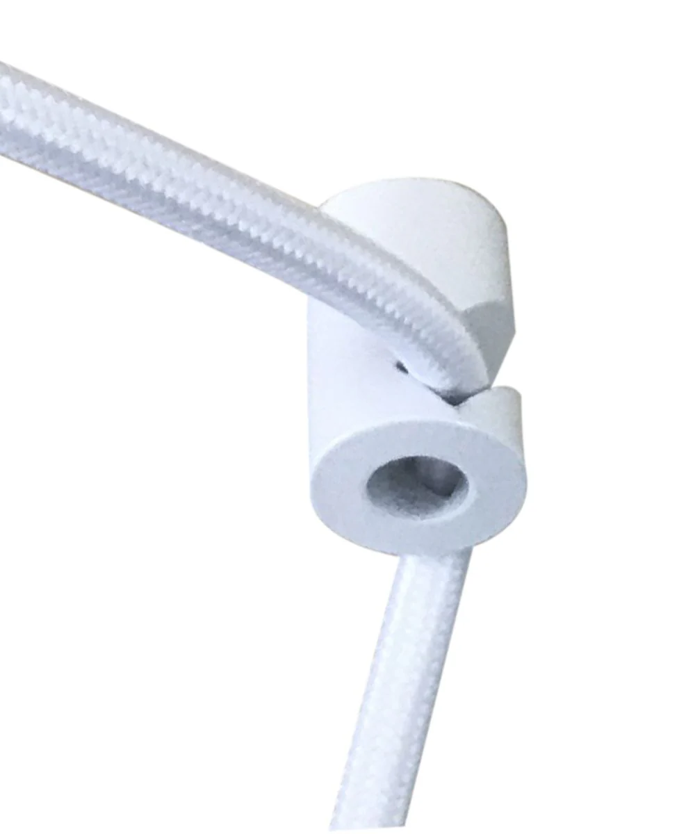 2 Light Swag Plug-In Pendant 16"w Faux Marbled Alabaster with Diffuser, White Cord - Image 4
