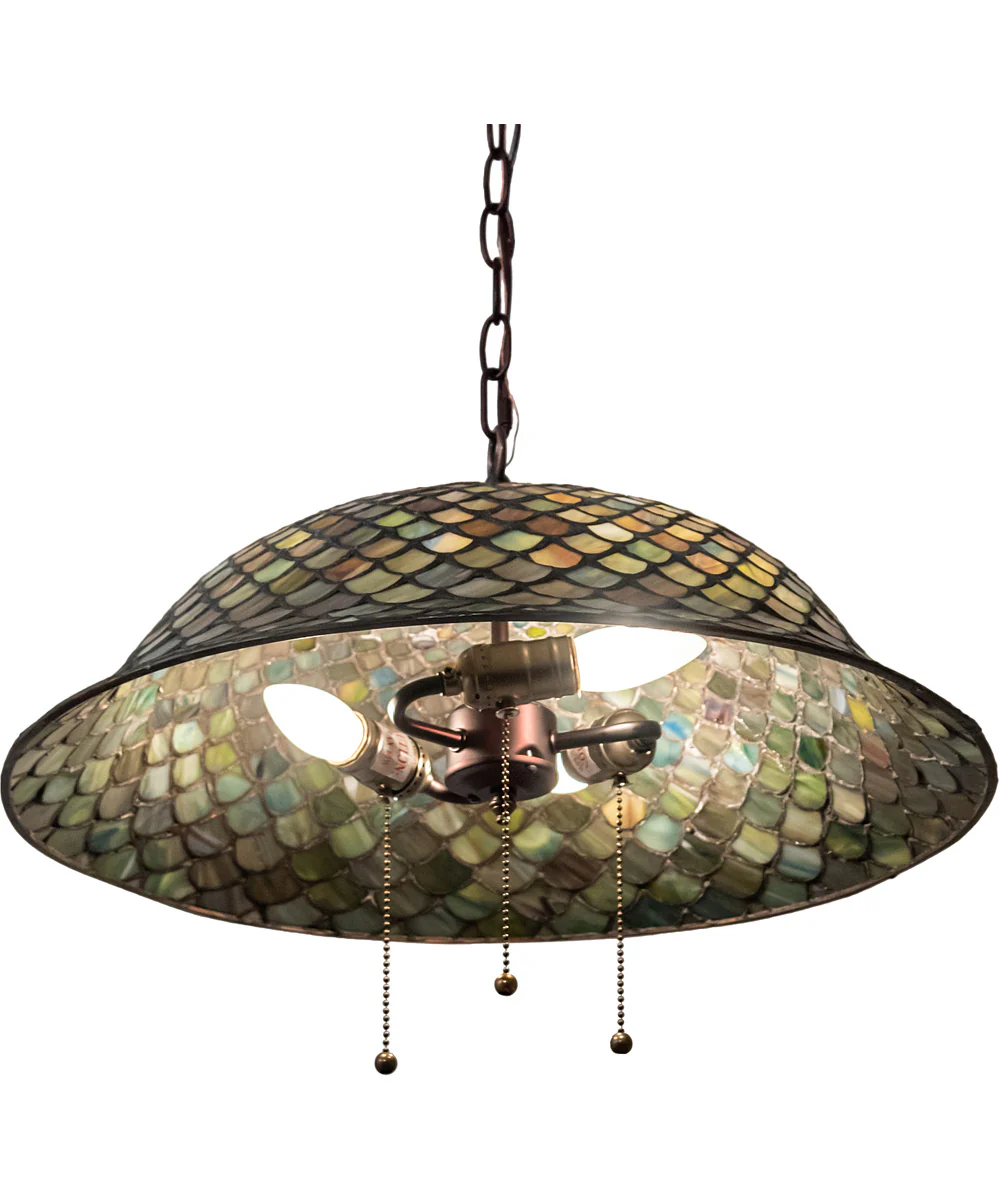 20" Wide Tiffany Fishscale Pendant - Image 3