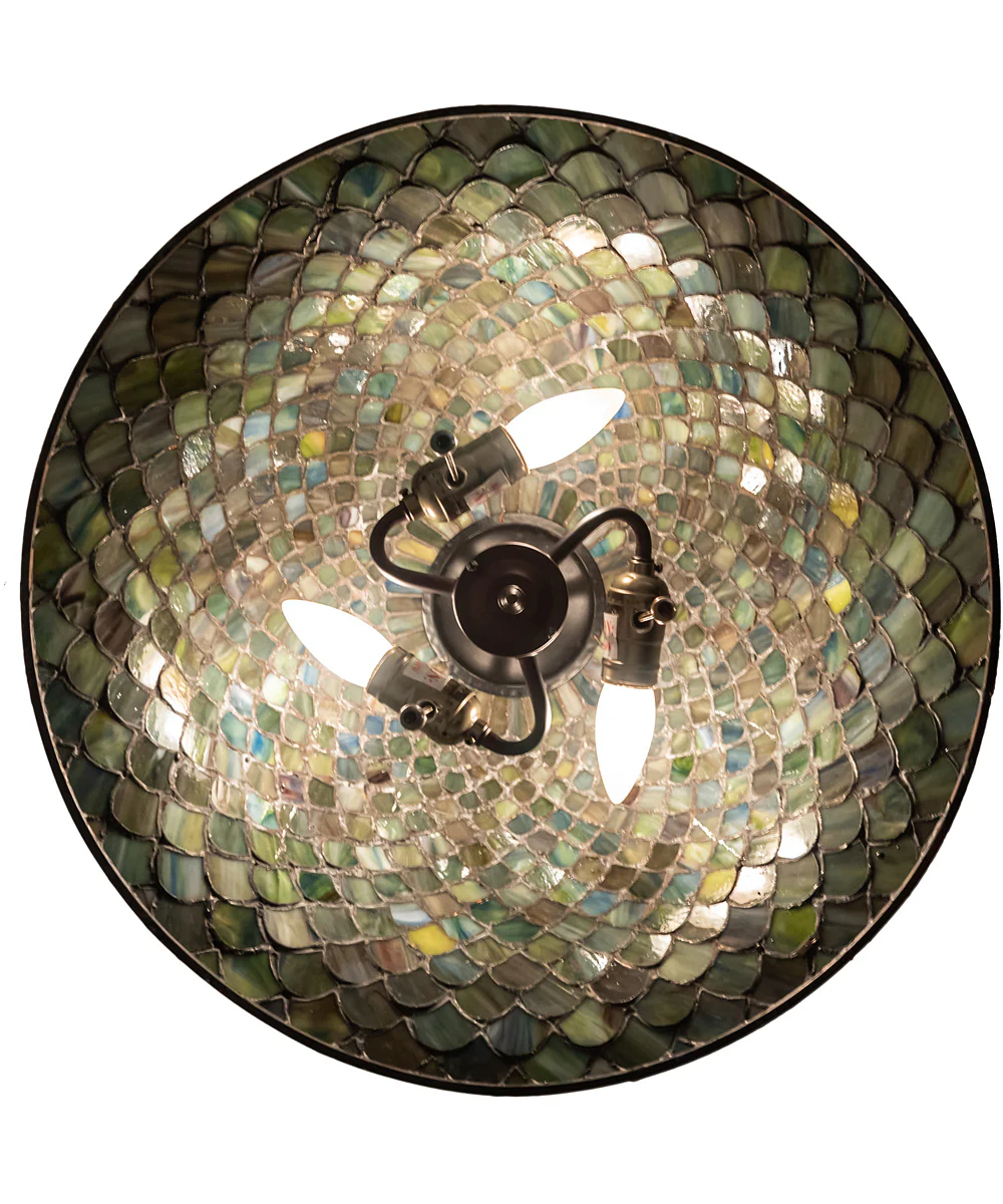 20" Wide Tiffany Fishscale Pendant - Image 4