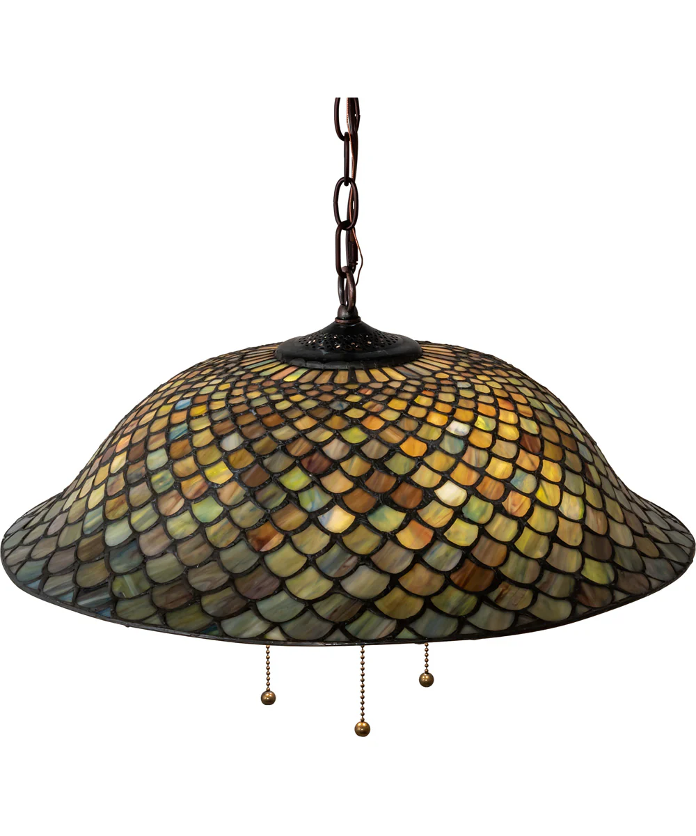 20" Wide Tiffany Fishscale Pendant - Image 5