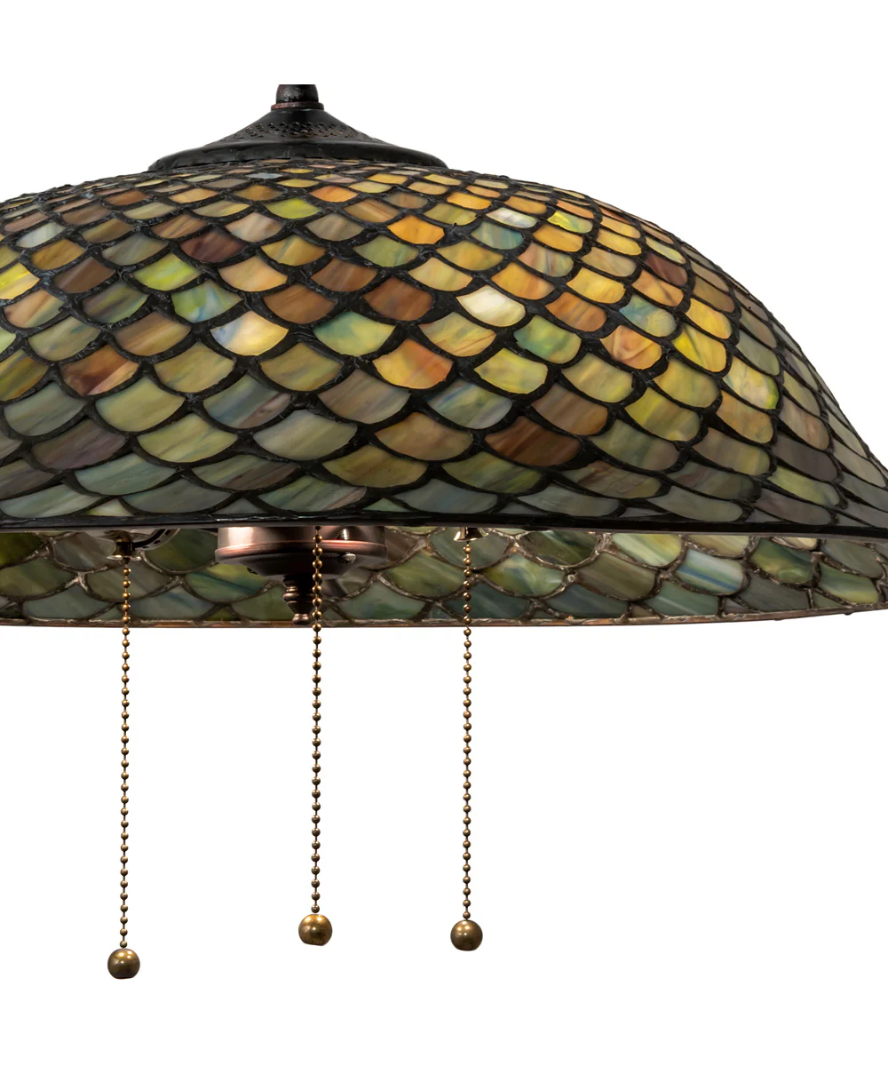 20" Wide Tiffany Fishscale Pendant - Image 6