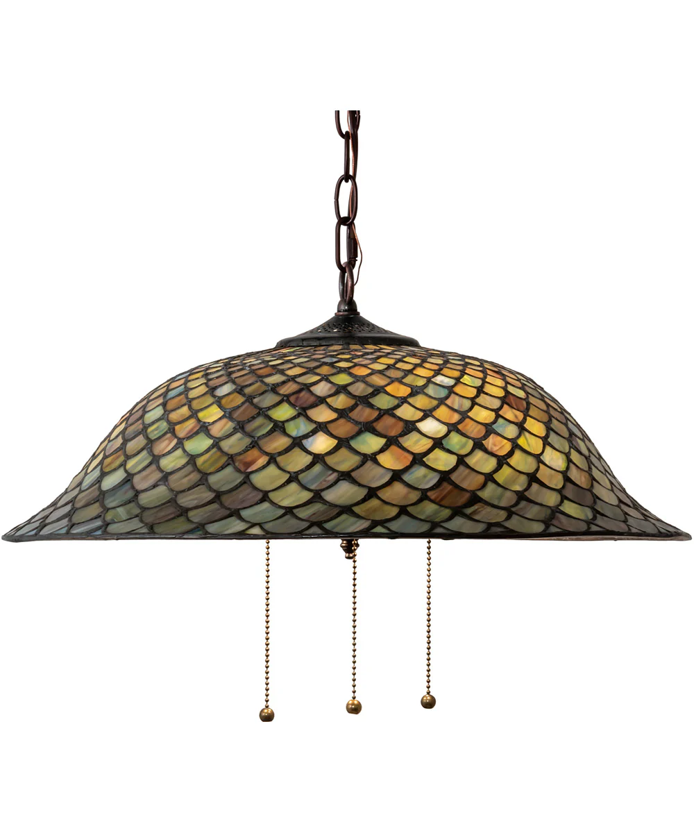 20" Wide Tiffany Fishscale Pendant - Image 9