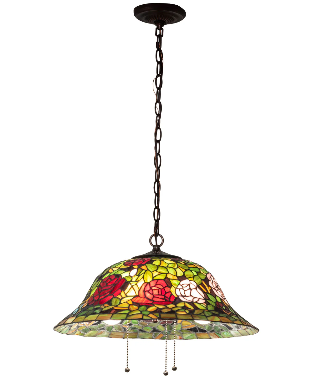 20" Wide Tiffany Rosebush Pendant - Image 8
