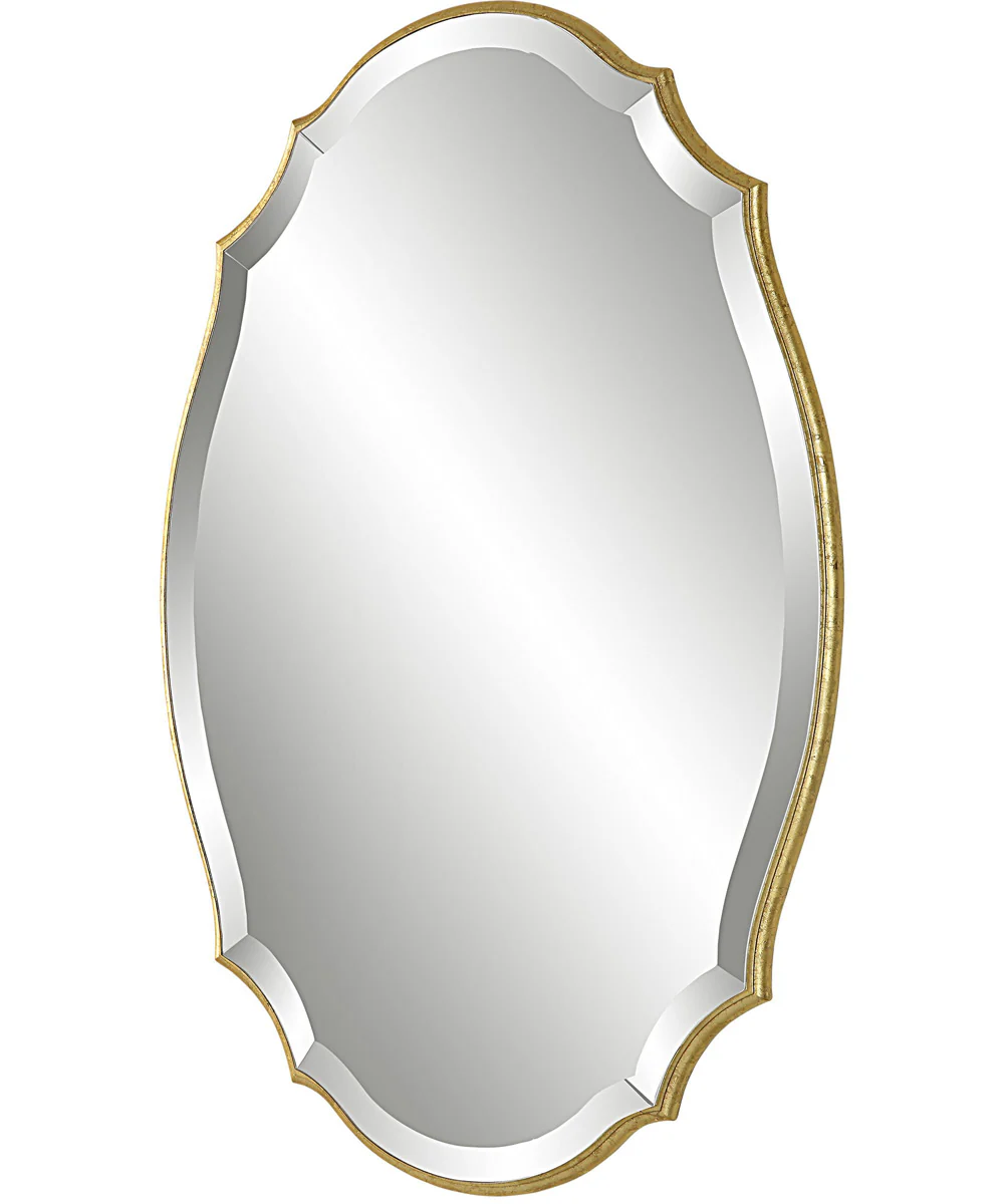20x30" Wall Mirror Lightly Antiqued with Metallic Gold Leaf - Image 4