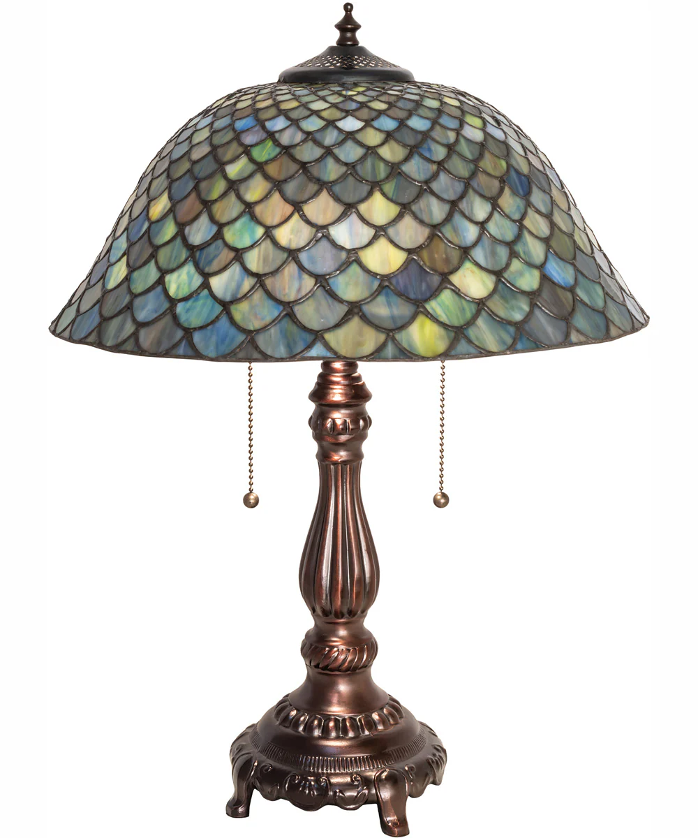22" High Tiffany Fishscale Table Lamp - Image 2