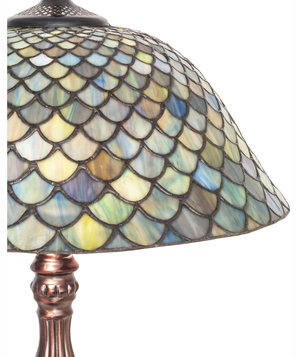 22" High Tiffany Fishscale Table Lamp - Image 7