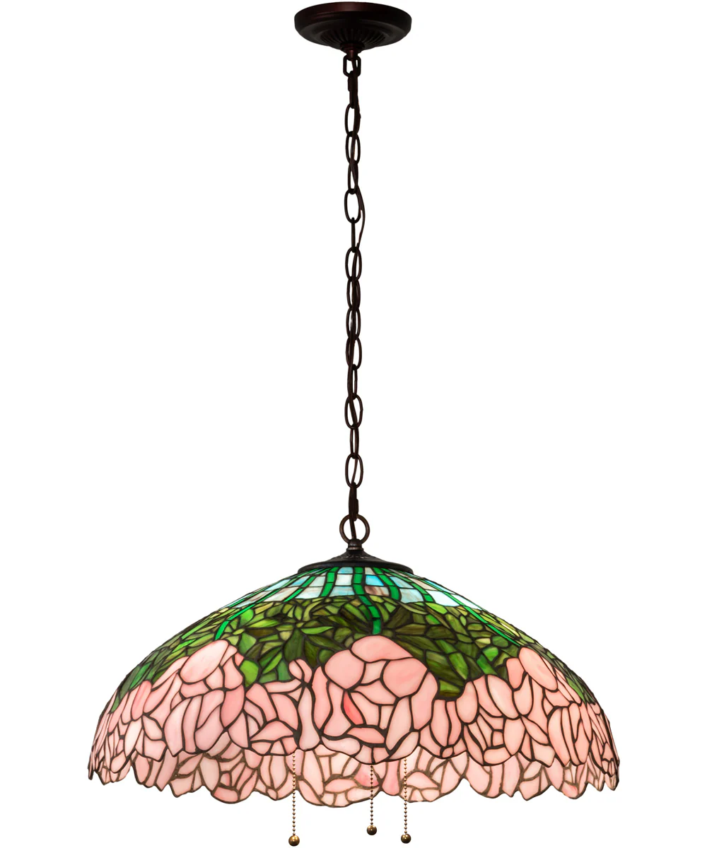 22" Wide Tiffany Cabbage Rose Pendant - Image 8