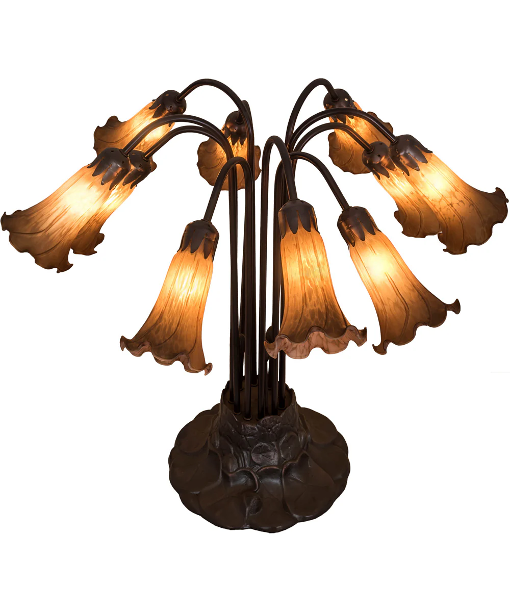 22"H Amber Pond Lily 10 Light Table Lamp - Image 4