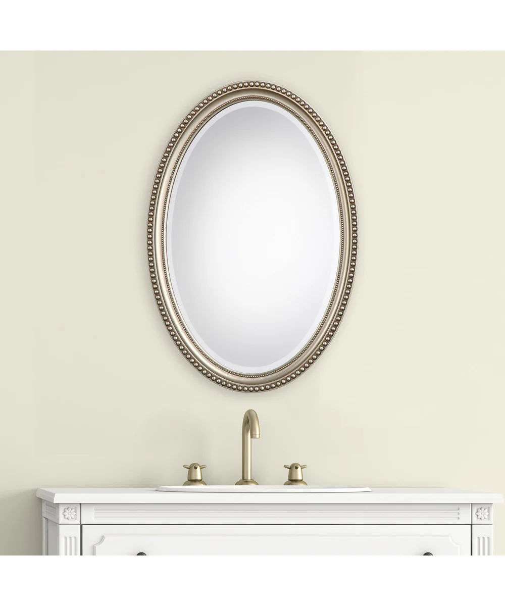 22x32" Wall Mirror Metallic Silver with Subtle Brown Antiquing - Image 2