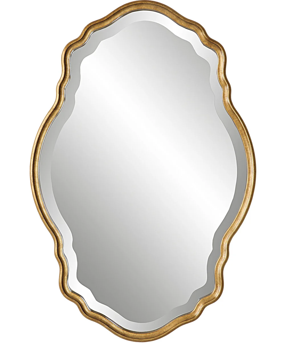 22x33" Wall Mirror in Gold with an Amber Glaze
