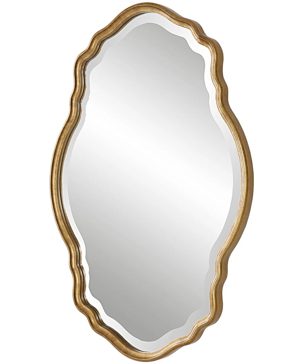 22x33" Wall Mirror in Gold with an Amber Glaze - Image 4