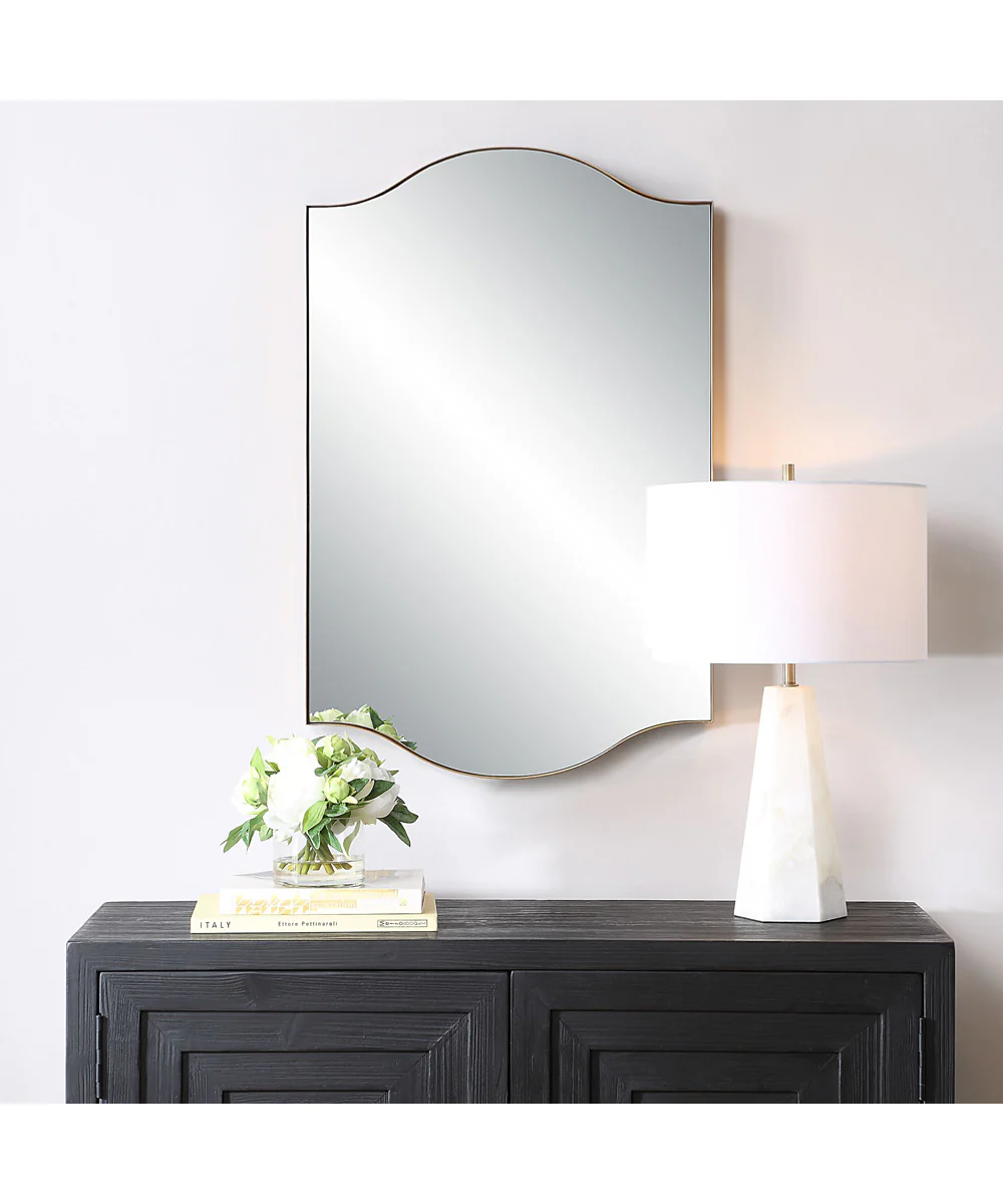 22x34" Wall Mirror in Brushed Gold Paint - Image 2