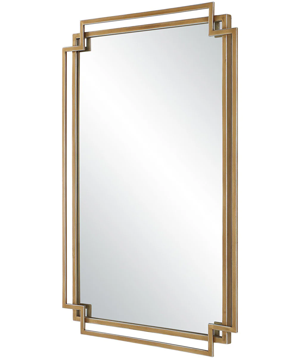 22x34" Wall Mirror in Brushed Gold with Subtle Silver - Image 4
