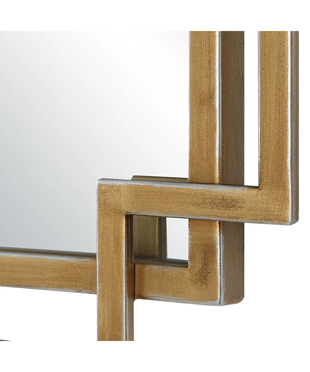 22x34" Wall Mirror in Brushed Gold with Subtle Silver - Image 5