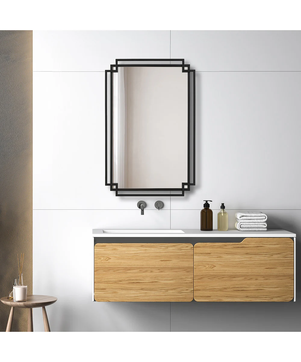 22x34" Wall Mirror in Matte Black - Image 2