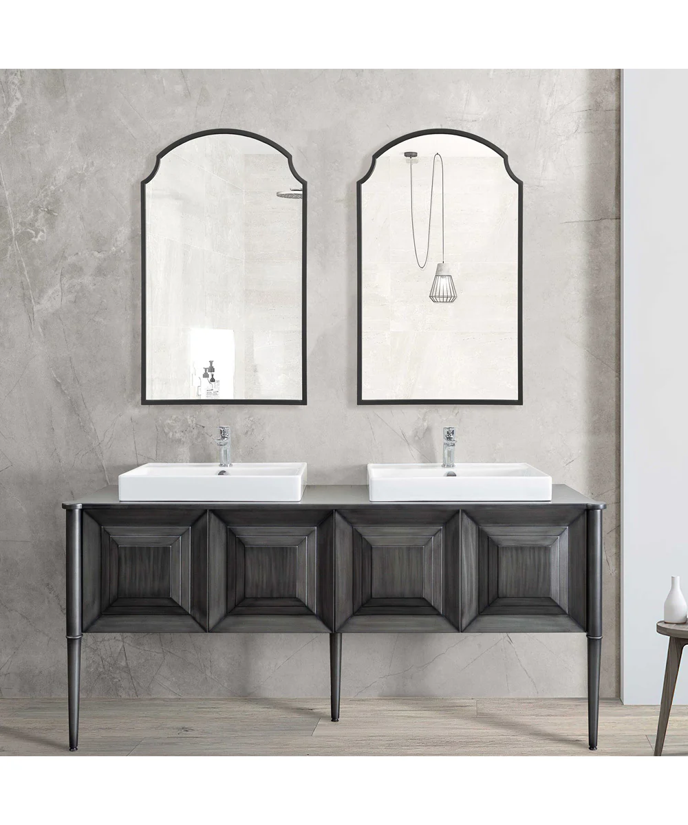 22x36" Wall Mirror in Satin Black - Image 2
