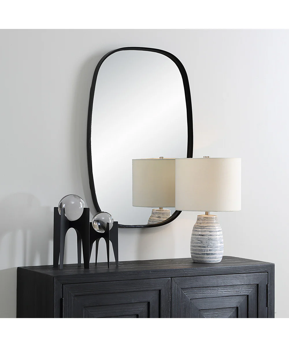 22x37" Wall Mirror Satin Black - Image 3