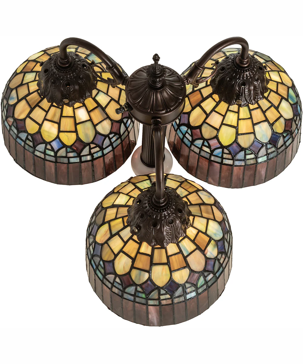 23" High Tiffany Candice 3 Light Table Lamp - Image 4