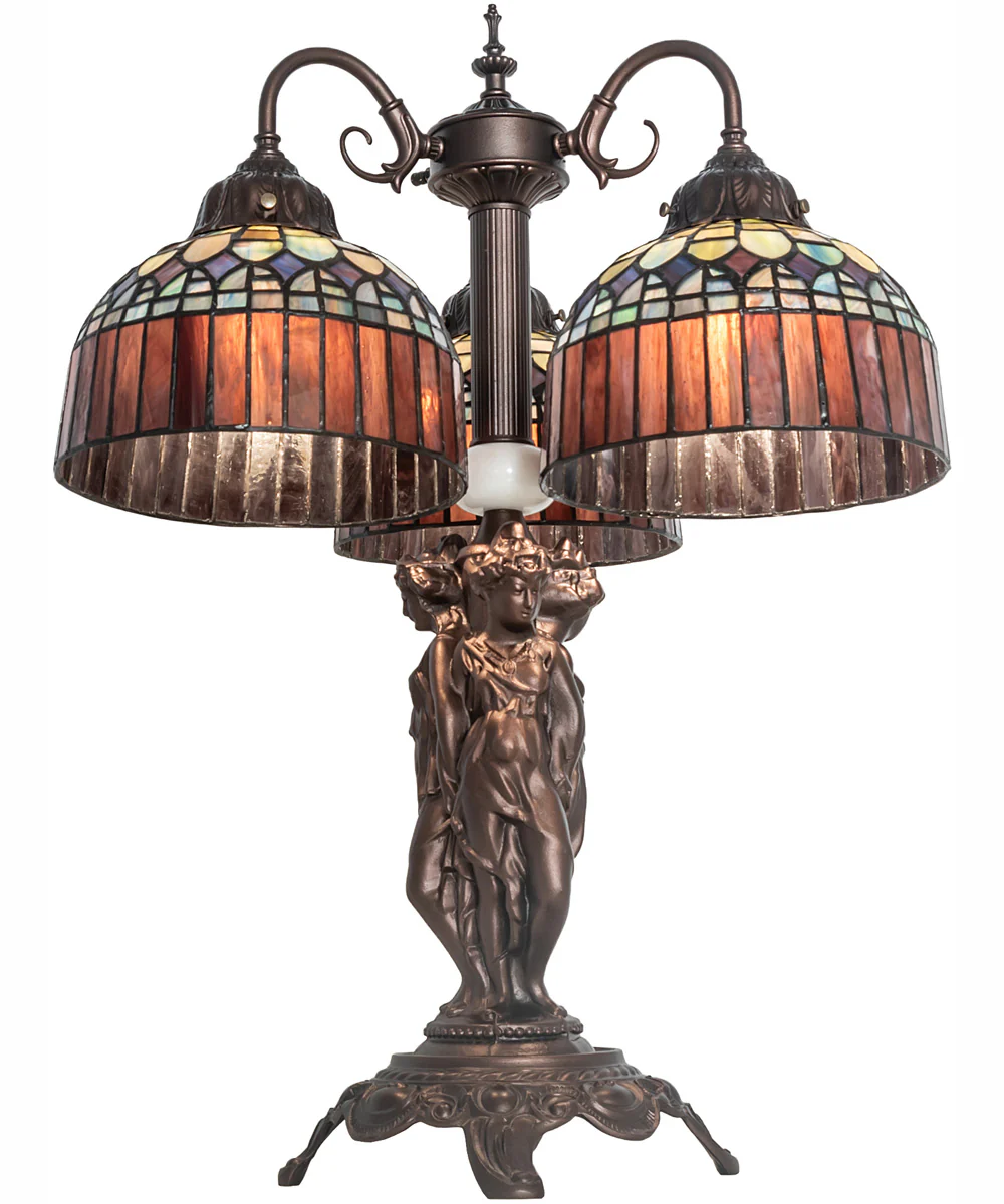 23" High Tiffany Candice 3 Light Table Lamp - Image 6