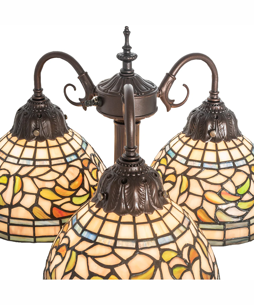 23" High Tiffany Turning Leaf Table Lamp - Image 7
