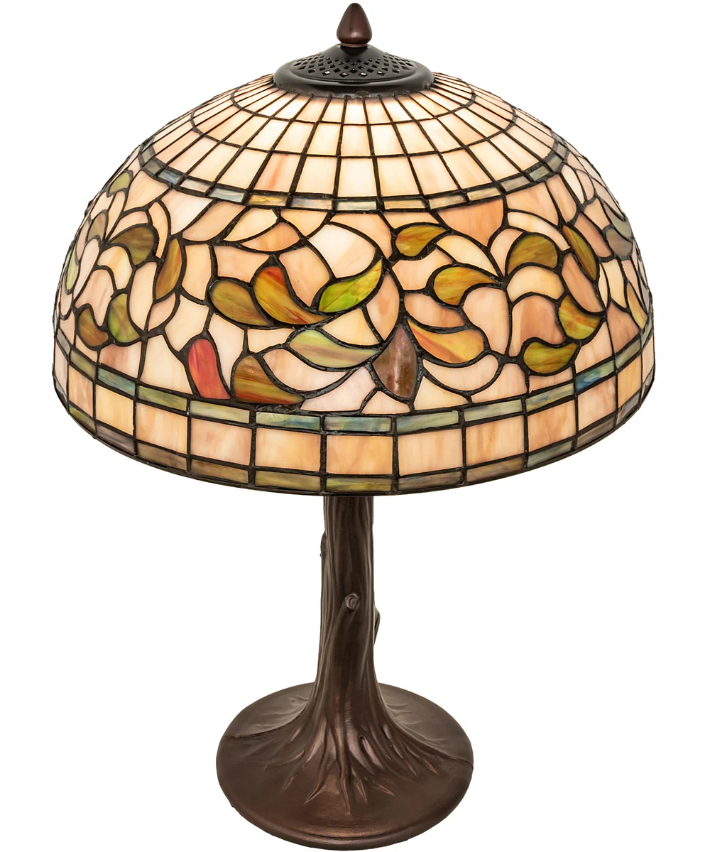 23" High Tiffany Turning Leaf Table Lamp - Image 2