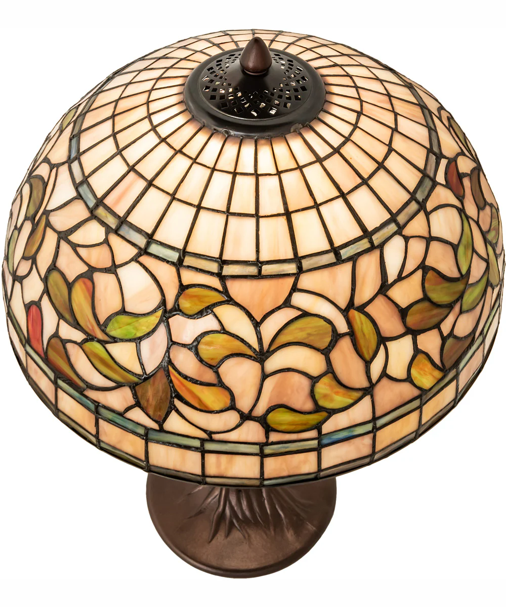 23" High Tiffany Turning Leaf Table Lamp - Image 4