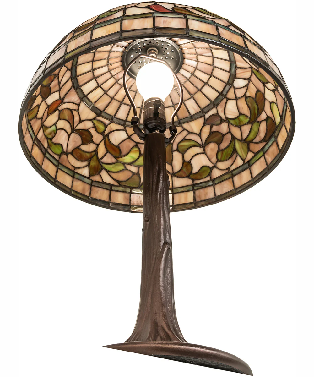 23" High Tiffany Turning Leaf Table Lamp - Image 7