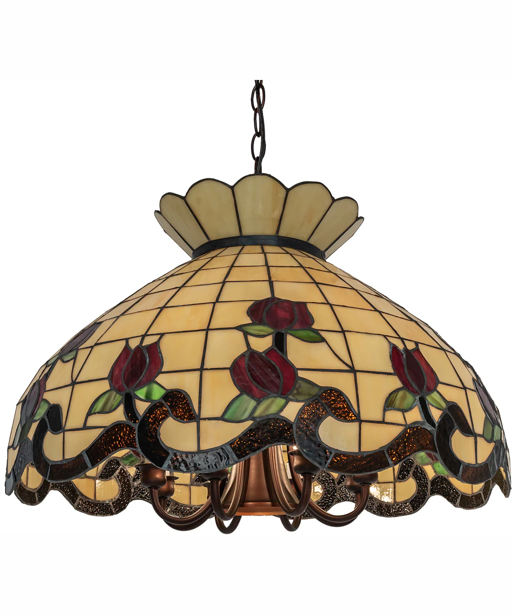 23" Wide Roseborder Pendant - Image 8