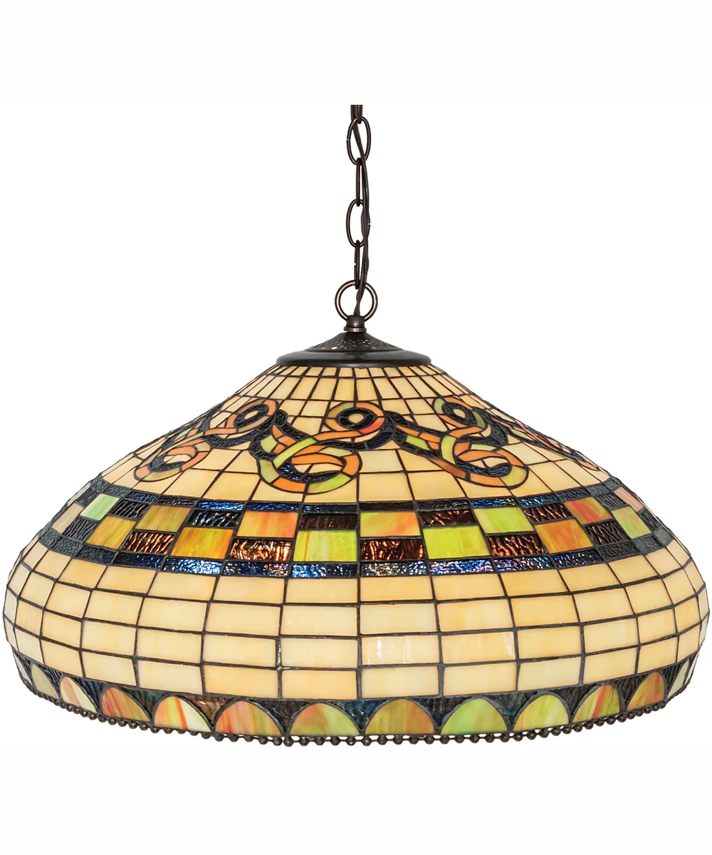 23" Wide Tiffany Edwardian Pendant - Image 5