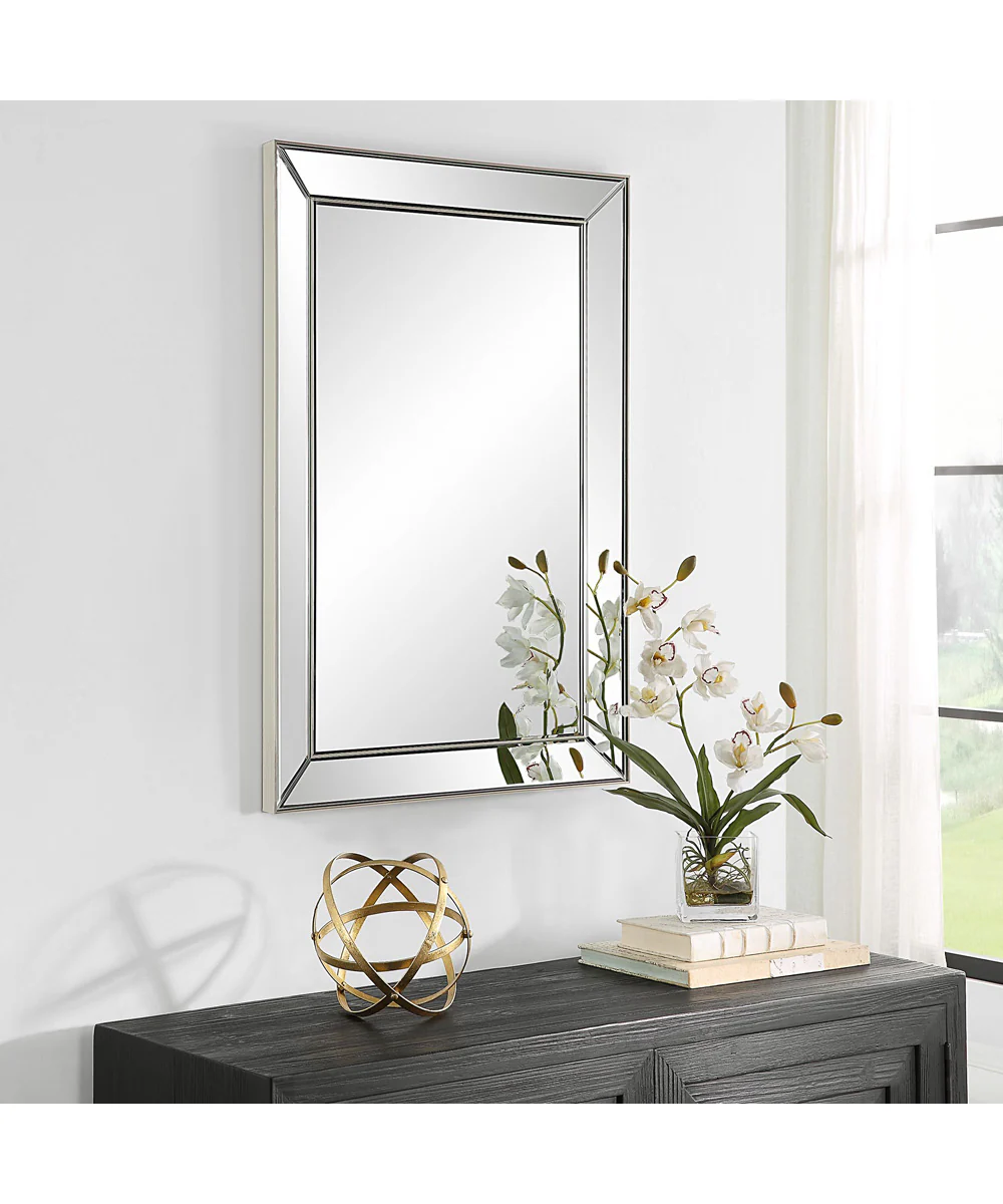 23x34" Wall Mirror in Nickel - Image 2