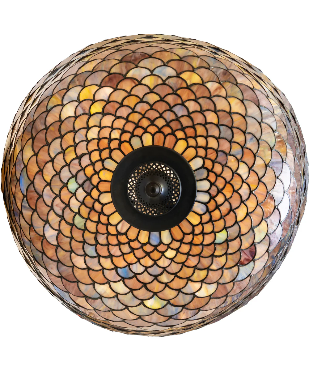 24" Wide Tiffany Fishscale Inverted Semi-Flushmount - Image 6