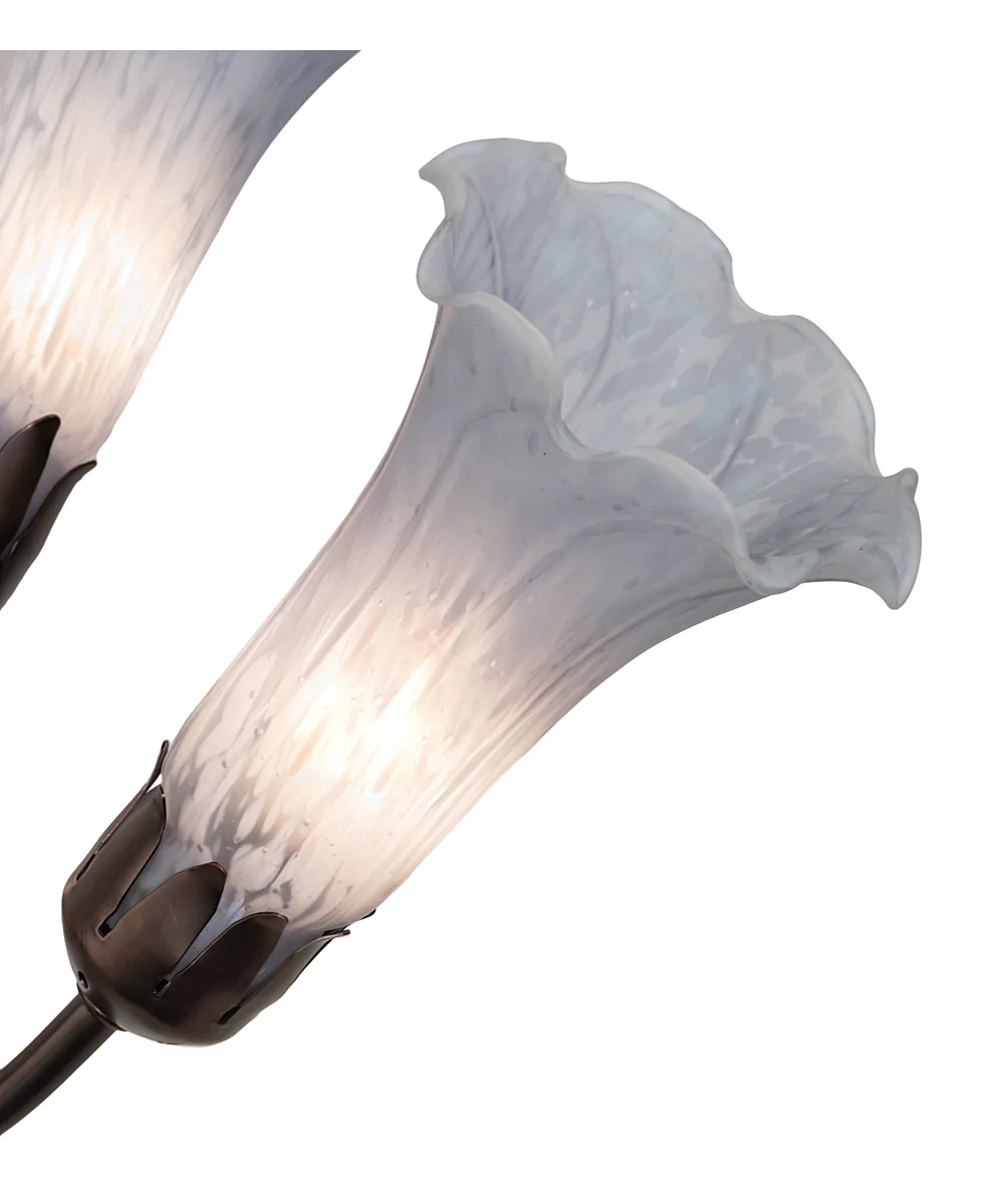 24" Wide Gray Tiffany Pond Lily 7 Light Chandelier - Image 4