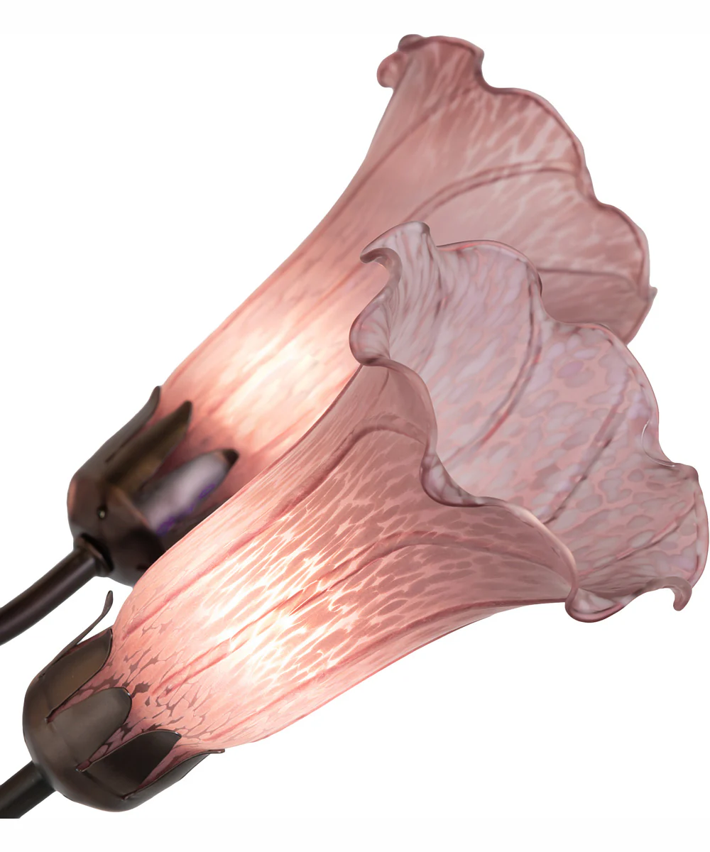 24" Wide Purple Tiffany Pond Lily 7 Light Chandelier - Image 4