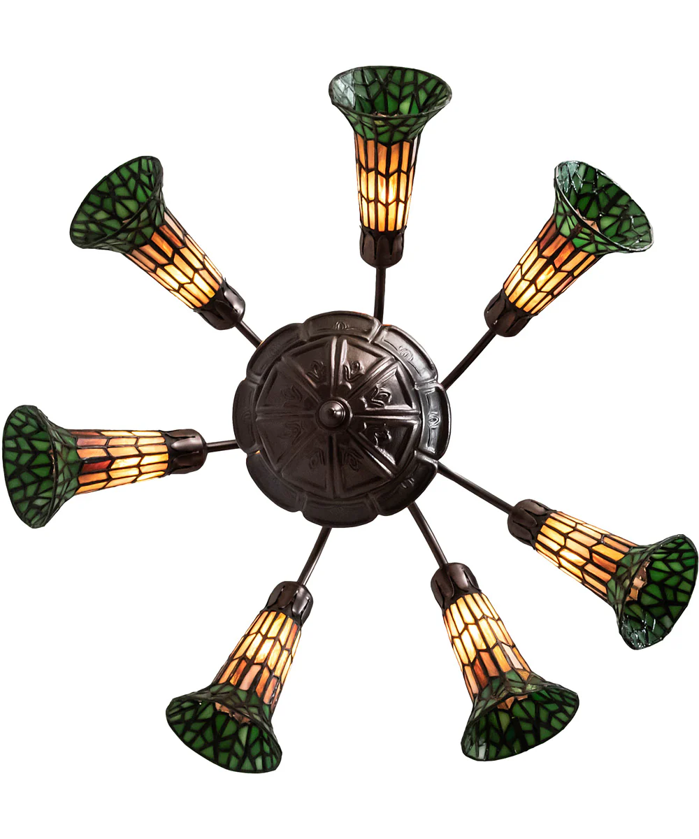 24" Wide Tiffany Pond Lily 7 Light Chandelier - Image 3