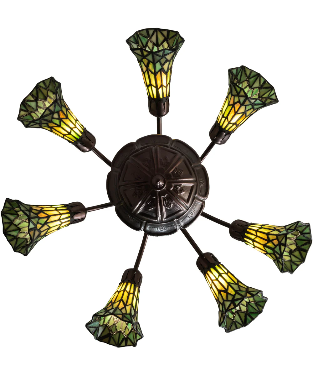 24" Wide Tiffany Pond Lily 7 Light Chandelier - Image 3