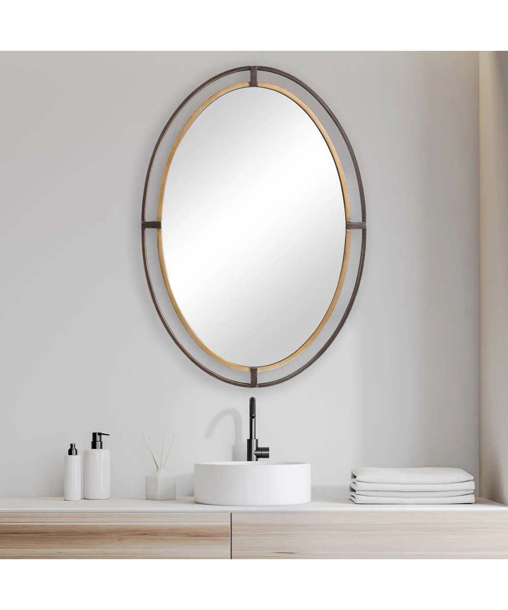 24x35" Wall Mirror Distressed Rustic Bronze - Image 2